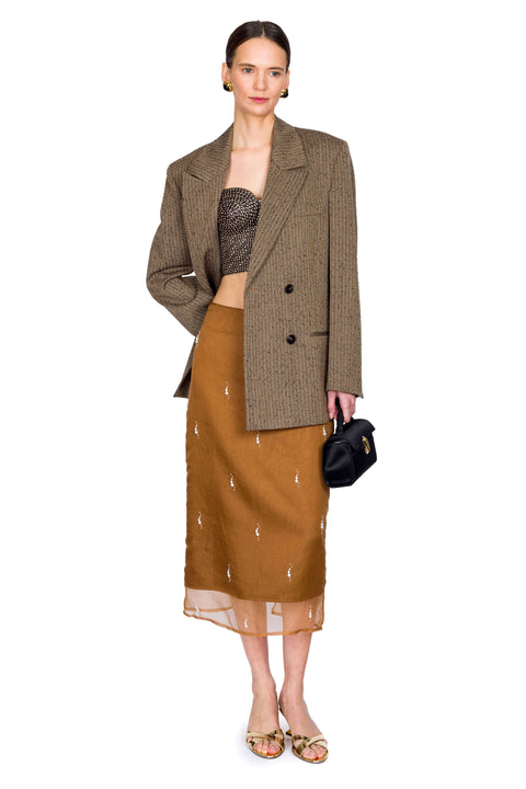 Pearl Embellished Organza Skirt