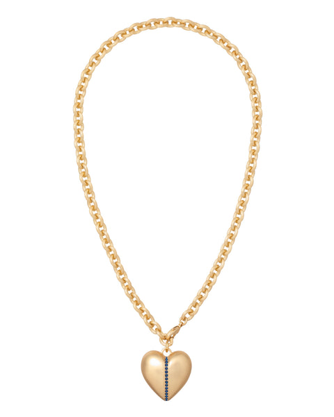 The Sapphire Stripe Mini Heart Pendant