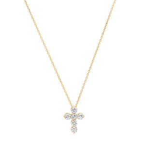 14K YG Alix Modern Cross necklace