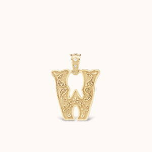Small Southwestern "W" Charm 14K