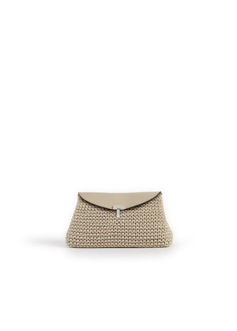 T-Lock Woven Leather Clutch