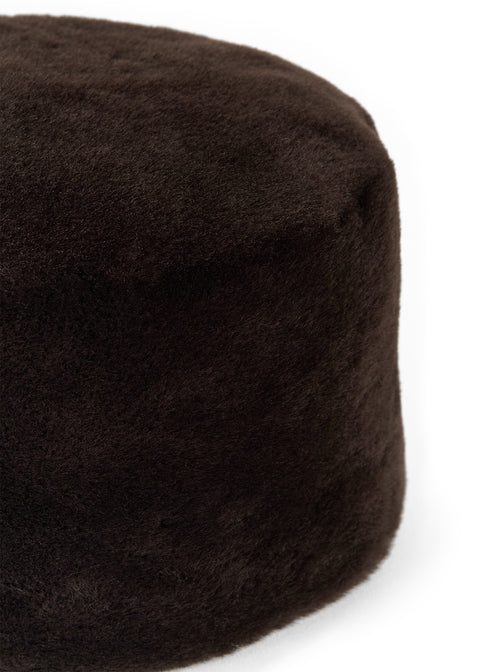Shearling Pillbox Hat