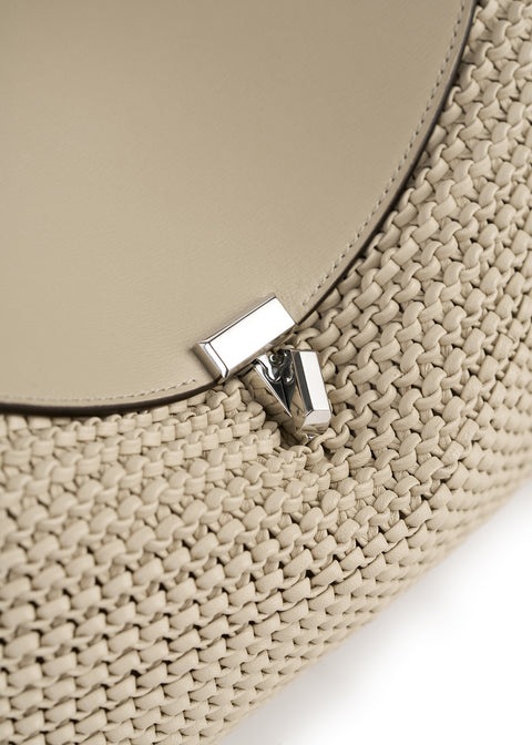 T-Lock Woven Leather Top Handle