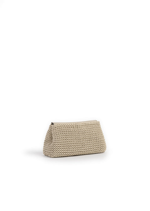 T-Lock Woven Leather Clutch