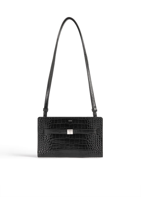 Belted Croco-Embossed Crossbody