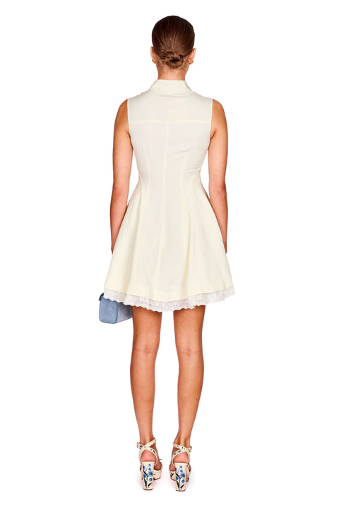 Cream Linen Sleeveless Mini Dress