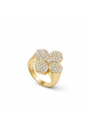 Flora Diamond Signet Ring