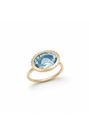 Aquamarine Omega Ring