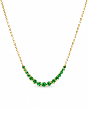 Graduated Columbian & Zambian Emerald Necklace