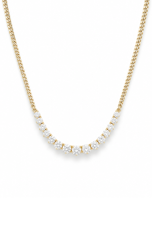 Graduated Diamond Necklace On Cuban Chain