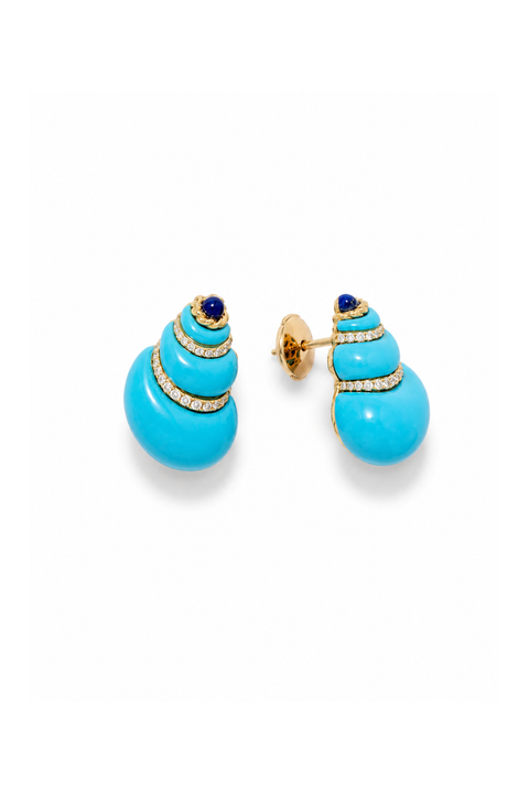 Turquoise Small Shell Earrings