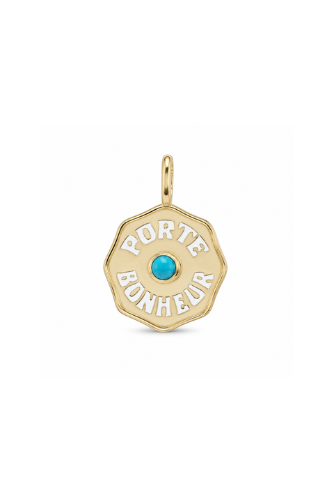Mini Turquoise & White Enamel Porte Bonheur Charm