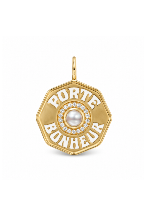 Large Pearl Porte Bonheur Charm
