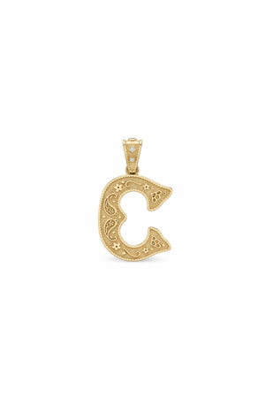 Mini C Southwestern Initial Charm