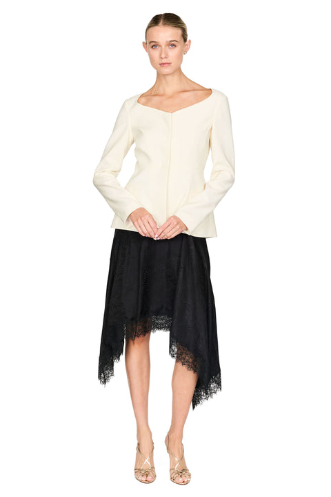 Floral Jacquard Handkerchief Skirt