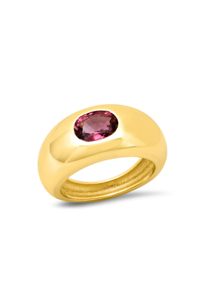 Pink Tourmaline Gypsy Ring