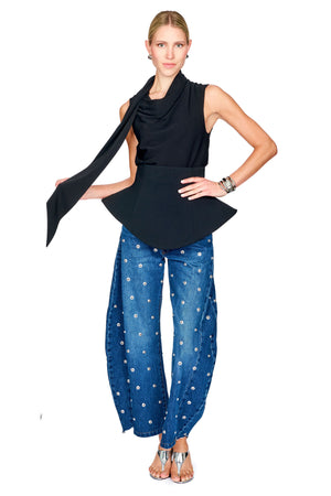 Studded Organic Jeans With Side Inserts