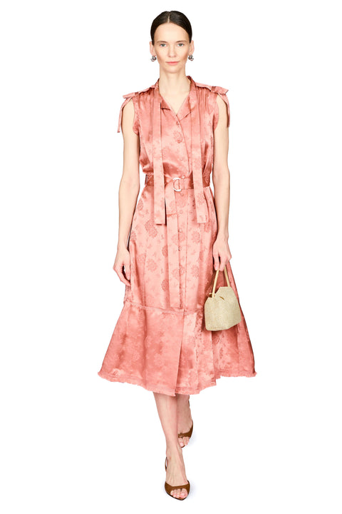 Belted Sleeveless Flare Shirt Dress