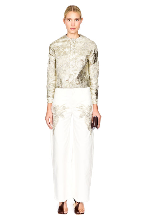 Brocade Embellished Slim Fitted Jacket