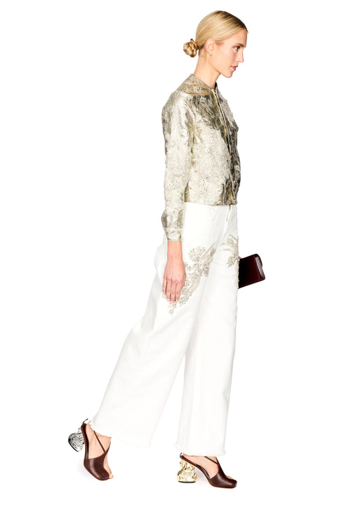 Brocade Embellished Slim Fitted Jacket