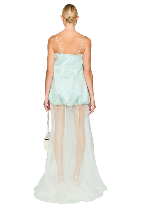 Flower Embellished Sheer Dress