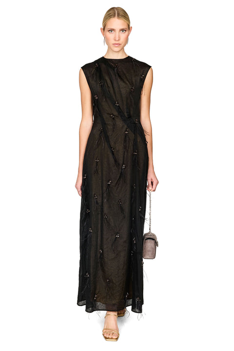 Feather Embellished Dress