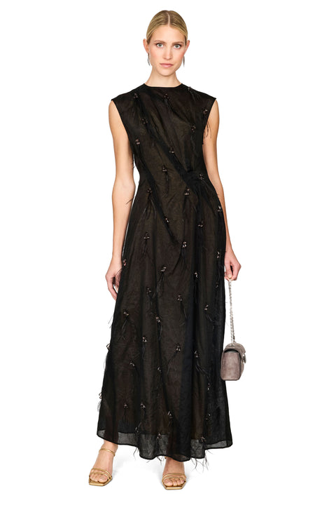 Feather Embellished Dress