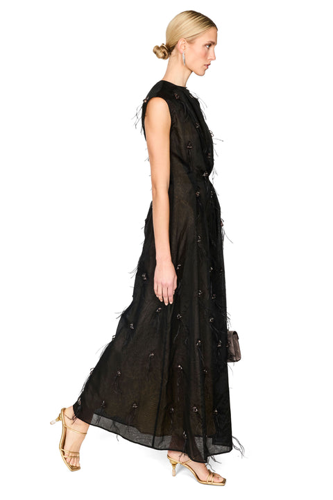 Feather Embellished Dress