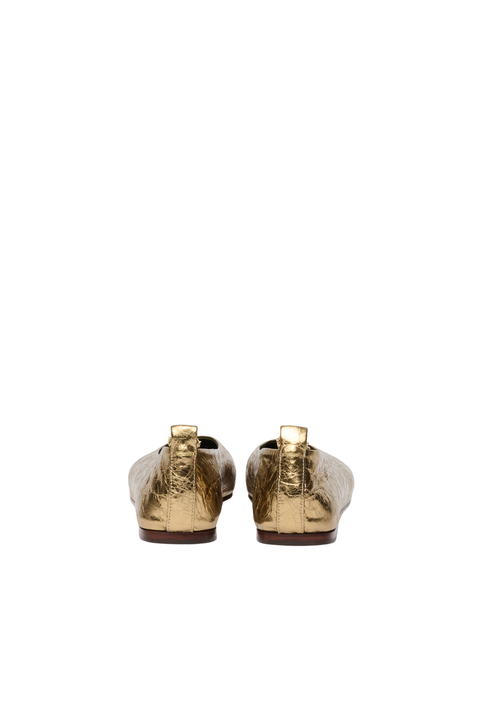 Augusta Gold Leather Flat