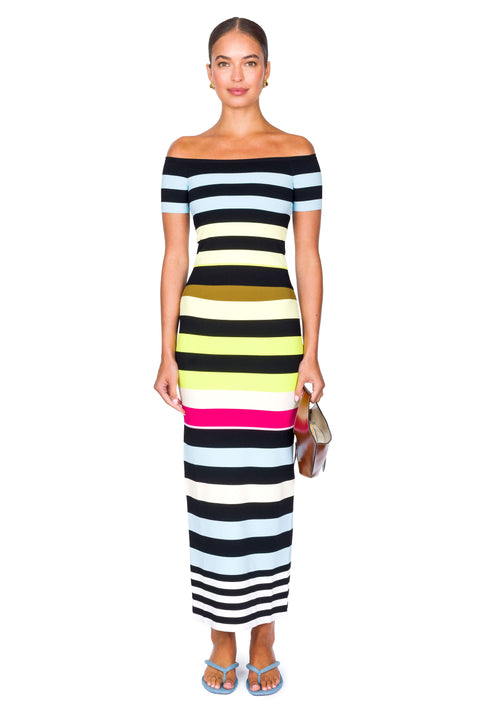 Striped Bodycon Off the Shoulder Top