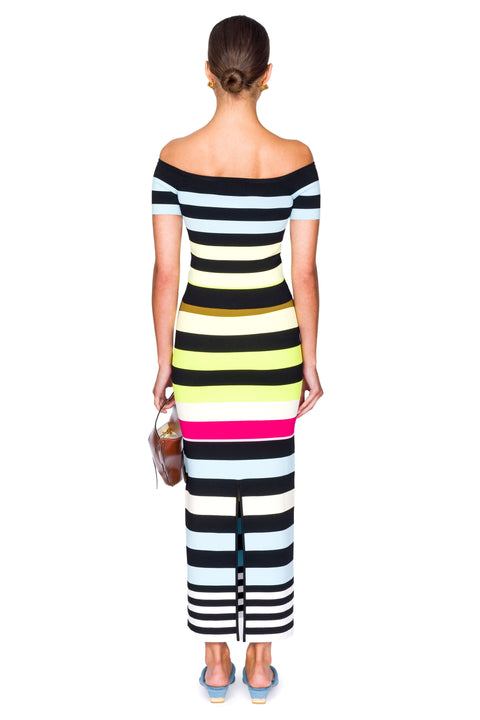 Striped Bodycon Off the Shoulder Top