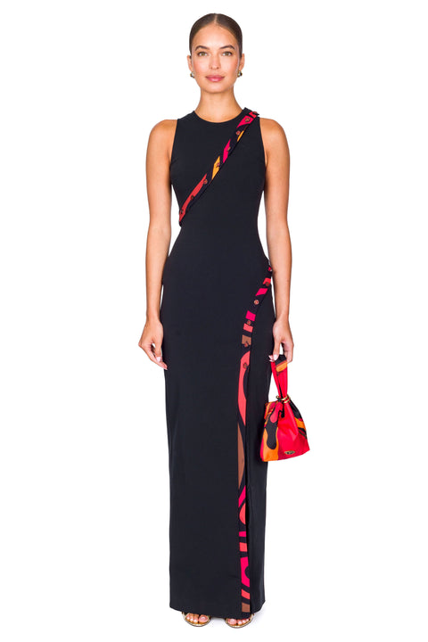 Super Stretch Dress With Marmo Print Detail