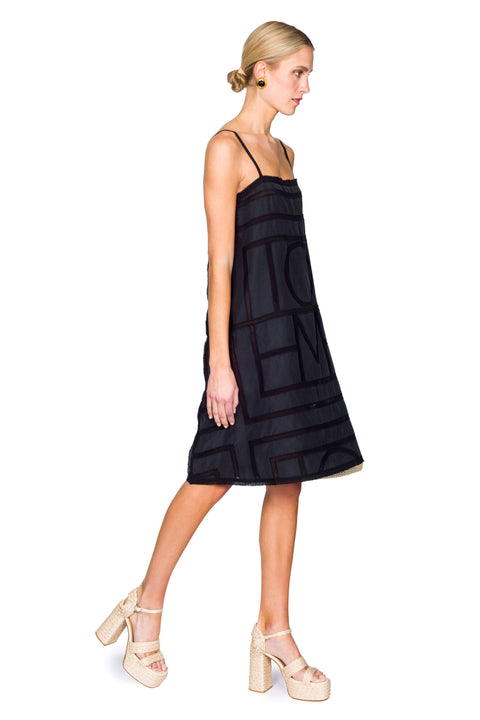 Monogram Silk Tank Dress