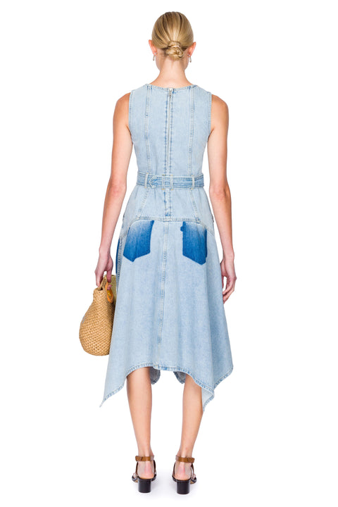 Ghost Patch Sleeveless Midi Denim Dress