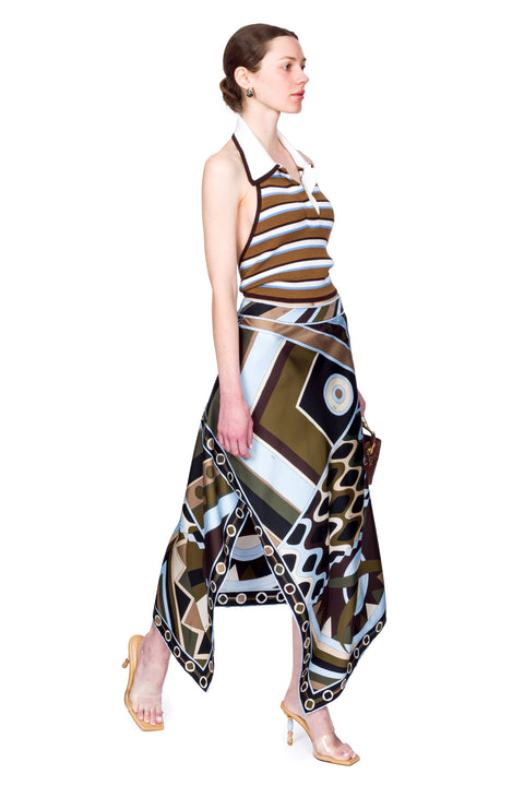 Vivara Print Silk Scarf Skirt