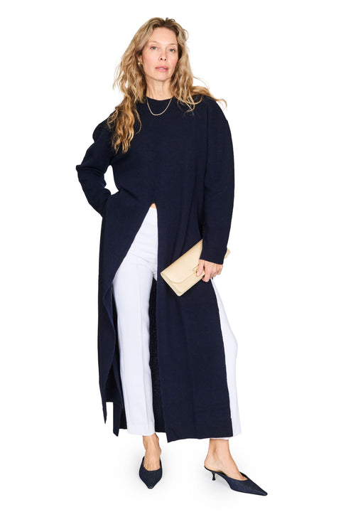 Gia Knit Cashmere Long Tee With Splits
