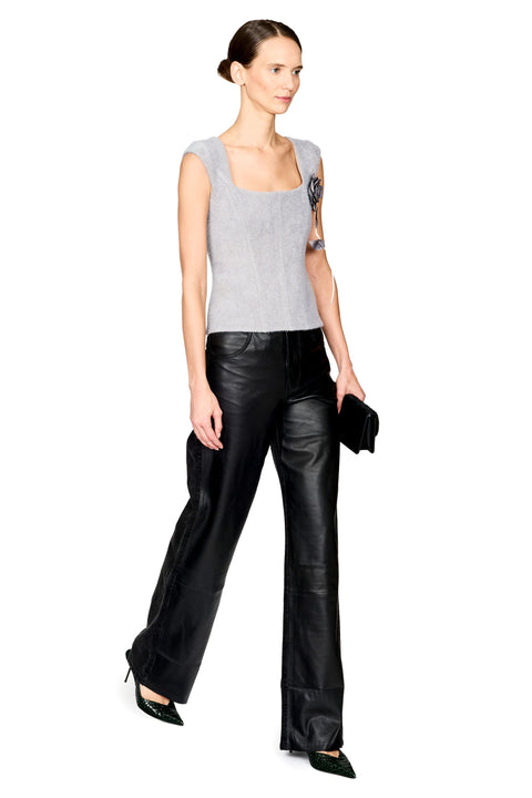 Troy Deconstructed Leather Jean