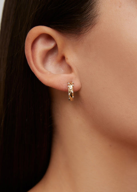 Plumetis Diamond Hoop Earrings