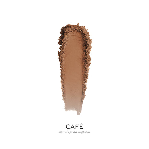 Swatch of the Vital Pressed Skincare Powder in Cafe on a white background.